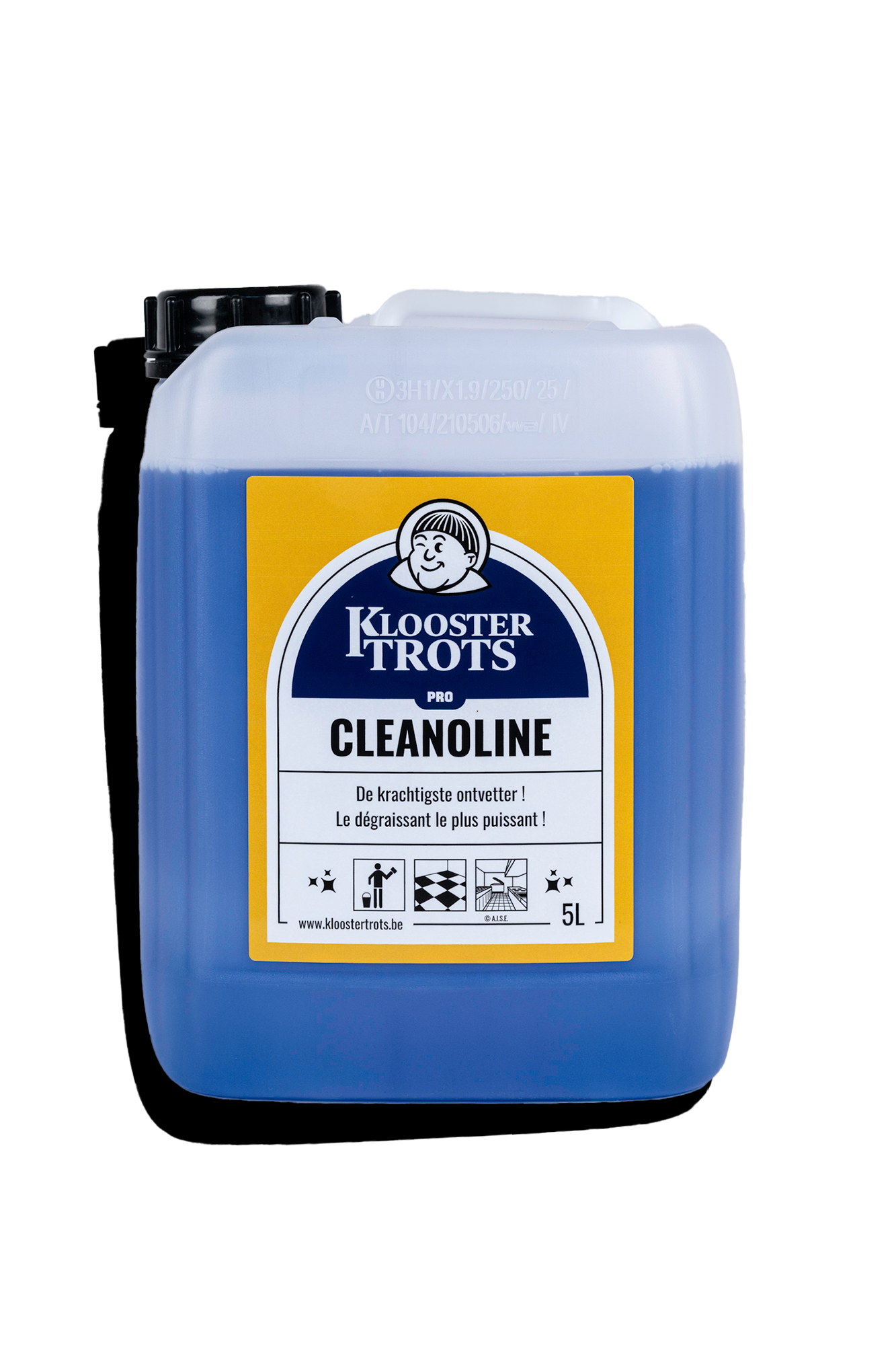 Cleanoline van Kloostertrots in jerrycan van 5 Liter. Krachtige ontvetter en allesreiniger