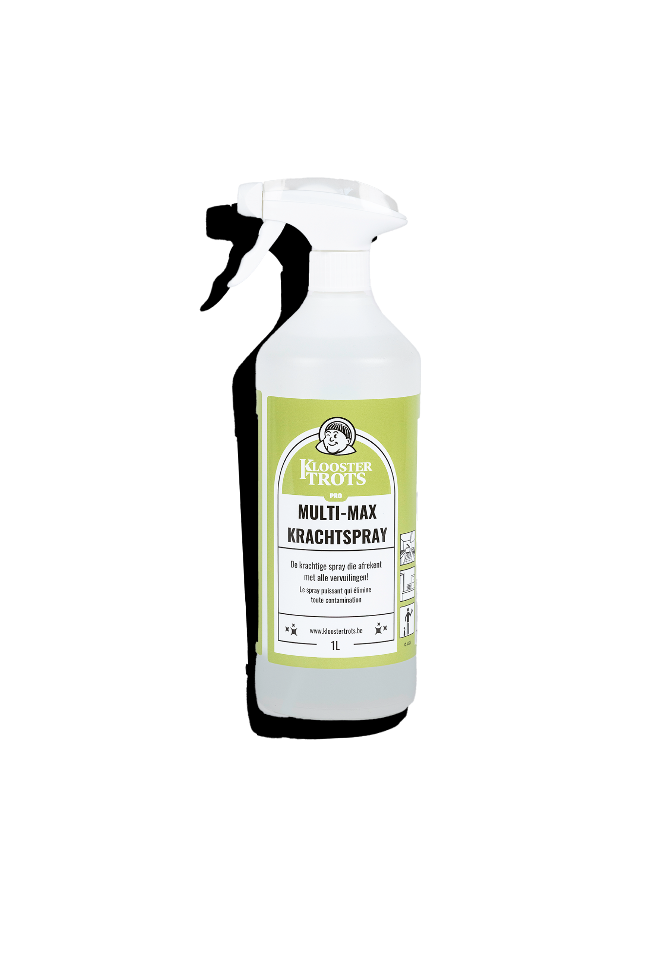 Kloostertrots krachtige spray in transparante fles van 1 liter