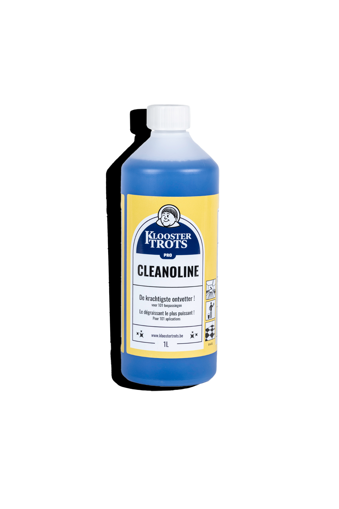 Kloostertrots Cleanoline ontvetter in fles van 1 liter met draaidop