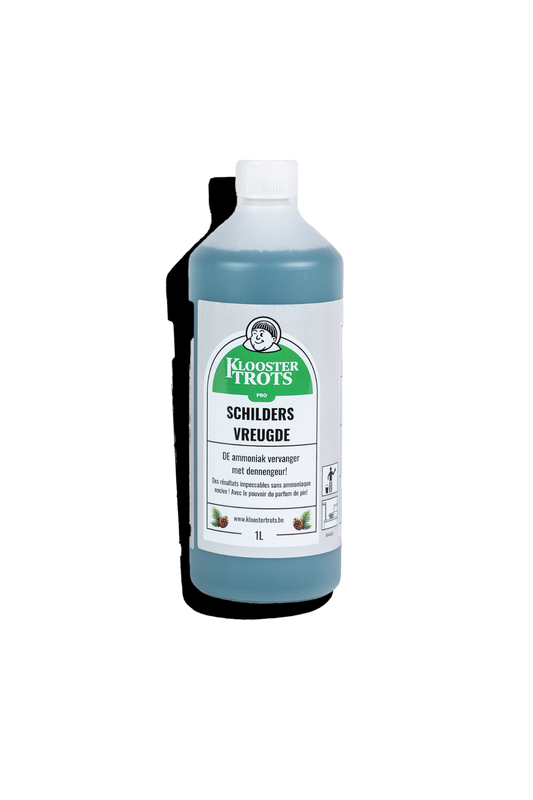 Kloostertrots schildersvreugde ontvetter zonder ammoniak en met dennengeur